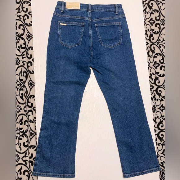 nwt MICHAEL Michael Kors Selma Cropped Flare High Rise Jeans Medium Indigo 4 - Picture 10 of 15